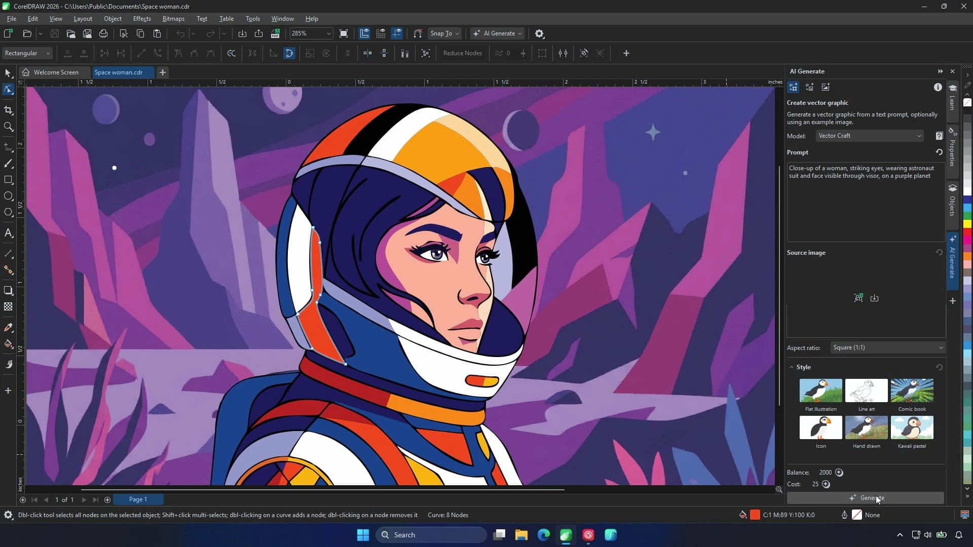 Скриншот инструментов векторной графики CorelDRAW